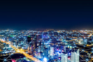 Modern city with network connection concept